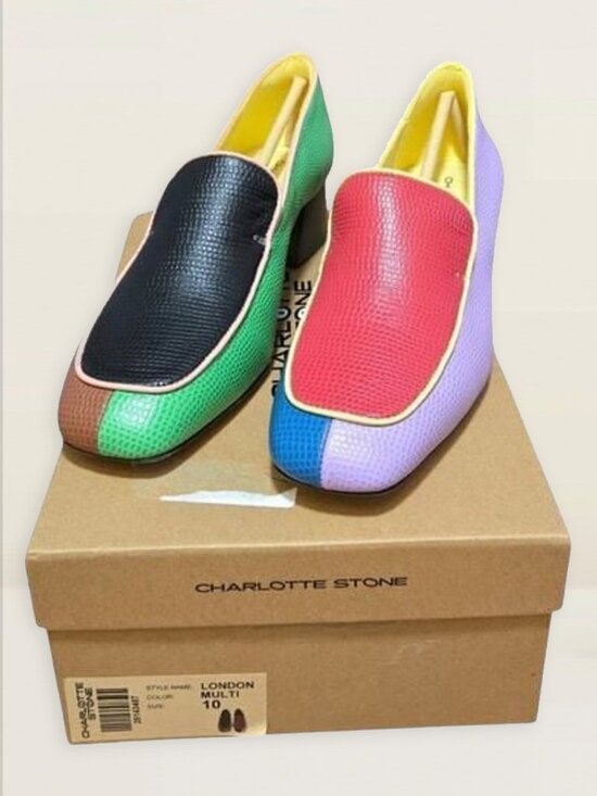 Charlotte Stone Shoes - CHARLOTTE STONE Multicolored London Loafer Pumps *DISCONTINUED* - Size 10